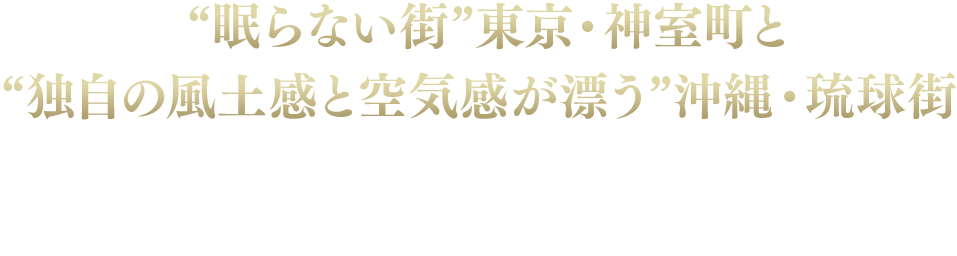“眠らない街”東京・神室町と“独自の風土感と空気感が漂う”沖縄・琉球街